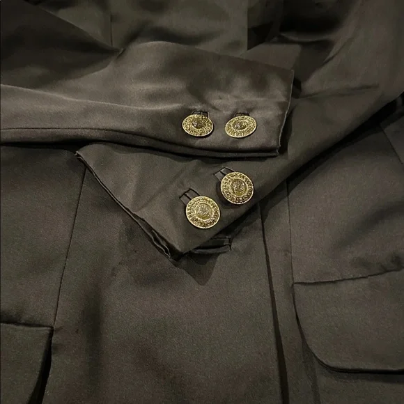 Gianni Versace couture2 piece dress & overcoat brown silk satin suit
